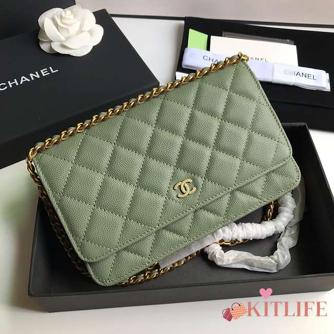 CHANEL CAVAIR WOC IN GREEN - 1