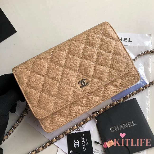 CHANEL CAVAIR WOC IN BEIGE WITH SILVER HARDWARE - 1