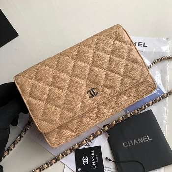 CHANEL CAVAIR WOC IN BEIGE WITH SILVER HARDWARE