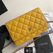 CHANEL CAVAIR WOC IN YELLOW WITH SILVER HARDWARE - 1