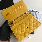 CHANEL CAVAIR WOC IN YELLOW WITH SILVER HARDWARE - 4