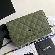 CHANEL CAVAIR WOC IN GREEN WITH SILVER HARDWARE - 1