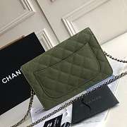 CHANEL CAVAIR WOC IN GREEN WITH SILVER HARDWARE - 3