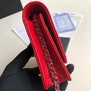 CHANEL CAVAIR WOC IN RED WITH SILVER HARDWARE - 6