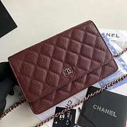 CHANEL CAVAIR WOC IN BURGUNDY WITH SILVER HARDWARE - 1