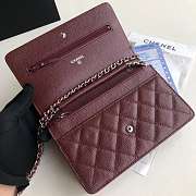 CHANEL CAVAIR WOC IN BURGUNDY WITH SILVER HARDWARE - 5