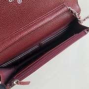 CHANEL CAVAIR WOC IN BURGUNDY WITH SILVER HARDWARE - 4