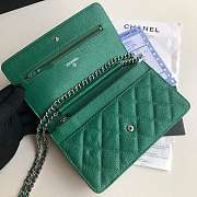 CHANEL CAVAIR WOC IN GREEN WITH SILVER METAL - 5