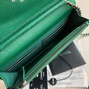 CHANEL CAVAIR WOC IN GREEN WITH SILVER METAL - 3