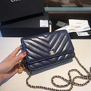 CHANEL WOC IN BLUE WITH GOLD METAL - 1