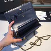 CHANEL WOC IN BLUE WITH GOLD METAL - 6