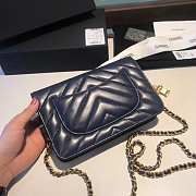 CHANEL WOC IN BLUE WITH GOLD METAL - 5