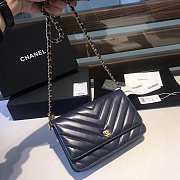 CHANEL WOC IN BLUE WITH GOLD METAL - 3
