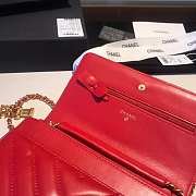 CHANEL WOC IN RED WITH GOLD METAL - 3