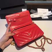 CHANEL WOC IN RED WITH GOLD METAL - 4