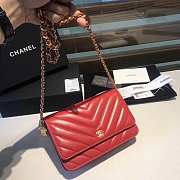 CHANEL WOC IN RED WITH GOLD METAL - 6