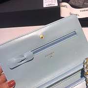 CHANEL WOC IN LIGHT BLUE WITH GOLD METAL - 2