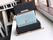 CHANEL CHAIN WALLET LIGHT BLUE - 4