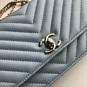 CHANEL CHAIN WALLET LIGHT BLUE - 2