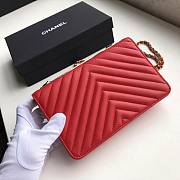 CHANEL CHAIN WALLET RED - 5