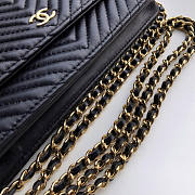 CHANEL CHAIN WALLET BLACK WITH GOLD HARDWARE - 6