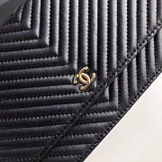 CHANEL CHAIN WALLET BLACK WITH GOLD HARDWARE - 5