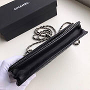 CHANEL CHAIN WALLET BLACK WITH SILVER HARDWARE - 5