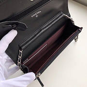 CHANEL CHAIN WALLET BLACK WITH SILVER HARDWARE - 2