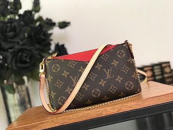 Louis Vuitton M41638 Pallas Monogram Canvas Leather Clutch Bag Cherry