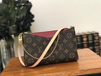 Louis Vuitton Pallas Monogram Canvas Leather Clutch Bag 