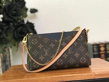 Louis Vuitton Pallas Monogram Canvas Leather Clutch Bag Navy blue