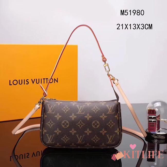 Louis Vuitton Monogram Canvas Leather Clutch M51980 - 1