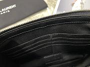 Saint Laurent YSL Chevron Clutch Bag 24cm Silver Hardware Calfskin Leather - 6