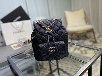 Chanel Duma Black Backpack Bag with gold hardware 21.5x24x12cm