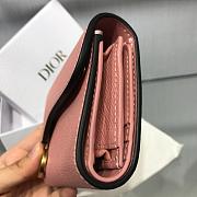 DIOR PINK CALFSKIN LEATHER WALLET  - 5