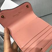 DIOR PINK CALFSKIN LEATHER WALLET  - 3