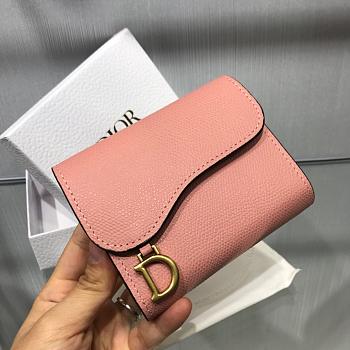 DIOR PINK CALFSKIN LEATHER WALLET 