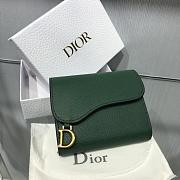 DIOR GREEN CALFSKIN LEATHER WALLET - 5