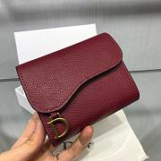 DIOR RED CALFSKIN LEATHER WALLET - 1