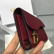 DIOR RED CALFSKIN LEATHER WALLET - 2