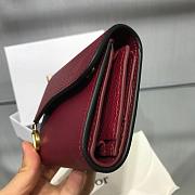 DIOR RED CALFSKIN LEATHER WALLET - 3