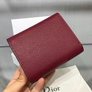 DIOR RED CALFSKIN LEATHER WALLET - 4