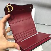 DIOR RED CALFSKIN LEATHER WALLET - 5