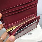 DIOR RED CALFSKIN LEATHER WALLET - 6