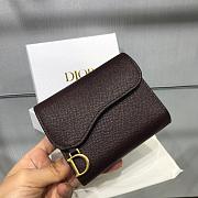 DIOR DARK RED CALFSKIN LEATHER WALLET - 1