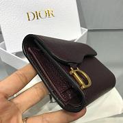 DIOR DARK RED CALFSKIN LEATHER WALLET - 6