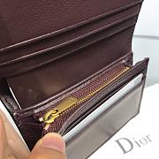 DIOR DARK RED CALFSKIN LEATHER WALLET - 4