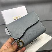 DIOR BLUE CALFSKIN LEATHER WALLET - 1