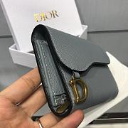 DIOR BLUE CALFSKIN LEATHER WALLET - 4