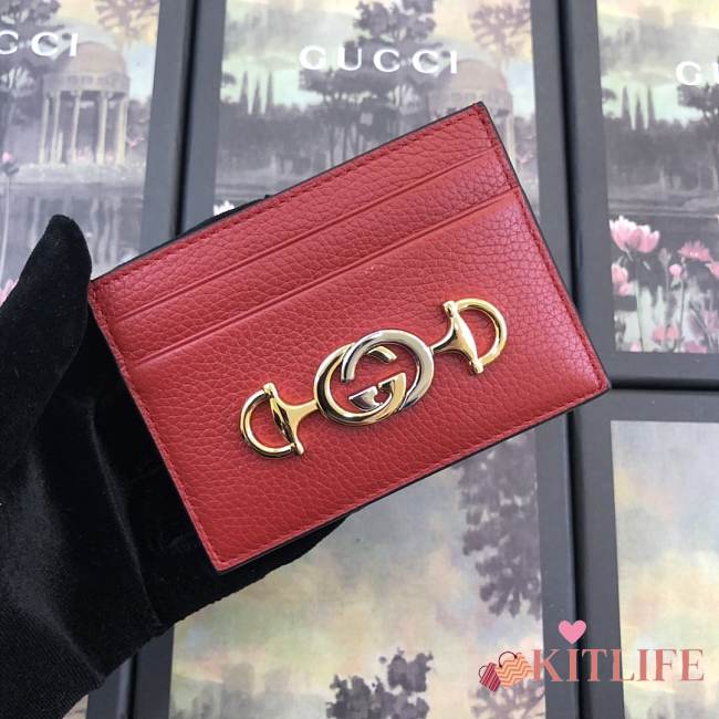 GUCCI #570679 RED CARD HOLDER - 1